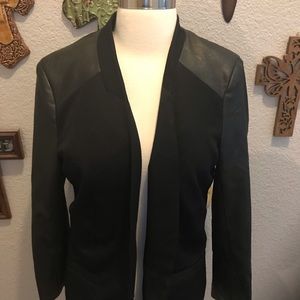Black half leather jacket